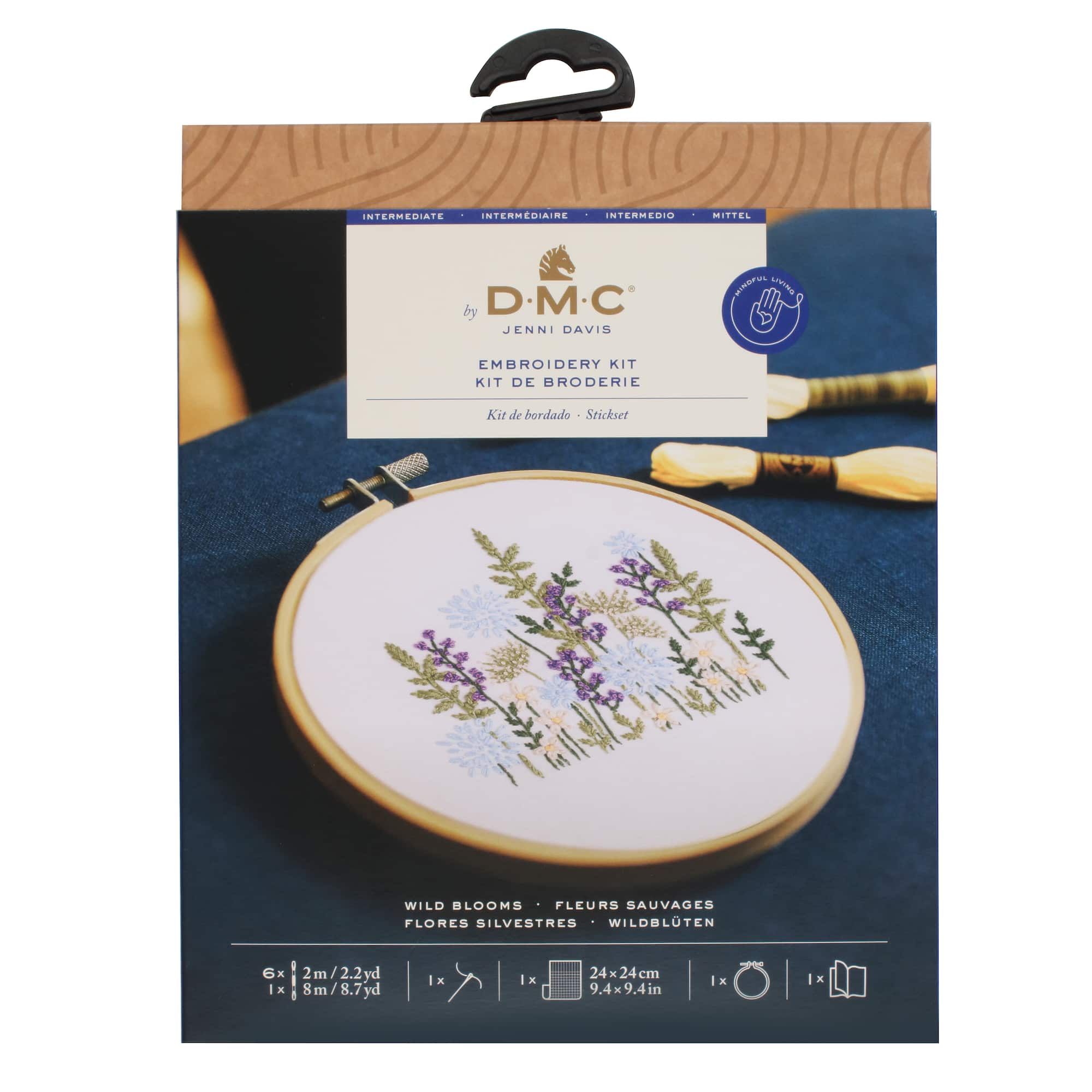 DMC® Wild Blooms Intermediate Embroidery Kit with Hoop